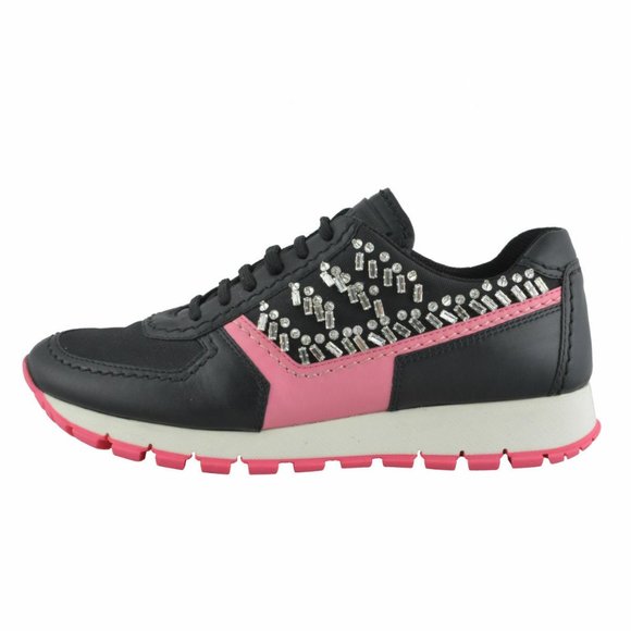 Prada Leather Beads Decorated Fashion Sneakers - Picture 2 of 8